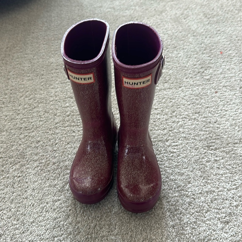 Girls glitter hunter boot